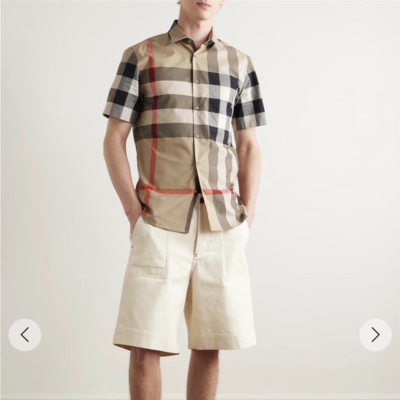 Burberry Tan and Black Casual Button Down Shirt - Picture 8 of 9